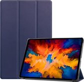 Voor Lenovo Tab P11 Pro (TB-XJ706F) Custer Texture Horizontale flip lederen tas met drievoudige houder en slaap- / wekfunctie (donkerblauw)