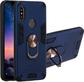 Voor Geschikt voor Xiaomi Redmi Note 6 / Note 6 Pro 2 in 1 Armor Series PC + TPU beschermhoes met ringhouder (koningsblauw)