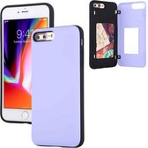 Voor iPhone 8 Plus / 7 Plus GOOSPERY MAGNETISCHE DEURBUMPER Magnetische vangst Schokbestendig Soft TPU + pc-hoes met kaartsleuf (paars)