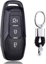 Galvaniserende TPU autosleutelhoes met enkele schaal met sleutelring voor Ford FOCUS / Edge / Mondeo / EcoSport / ESCORT (zwart)