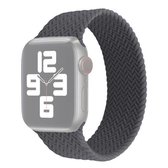 Single-turn geweven patroon siliconen horlogeband voor Apple Watch Series 6 & SE & 5 & 4 44 mm / 3 & 2 & 1 42 mm, maat: S (zwart grijs)