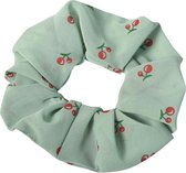 Scrunchie Haarelastiek Kersen Print Groen