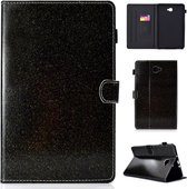 Voor Galaxy Tab A 10.1 (2016) T580 Vernis Glitterpoeder Horizontale Flip Leather Case met houder en kaartsleuf (zwart)