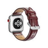 Voor Apple Watch Series 5 & 4 44mm / 3 & 2 & 1 42mm Crazy Horse Texture Top-grain lederen horlogeband (wijnrood)