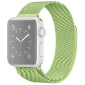 Voor Apple Watch Series 5 & 4 44mm / 3 & 2 & 1 42mm Milanese lus magnetische roestvrijstalen horlogeband (mintgroen)