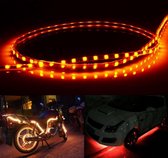 5 STUKS Flow Style 45 LED 3528 SMD Waterdichte flexibele autostrooklamp voor autodecoratie, DC 12V, lengte: 90cm (geel licht)