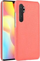 Voor Xiaomi Mi Note 10 Lite Shockproof Crocodile Texture PC + PU Case (rood)