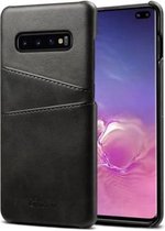 Suteni Calf Texture-beschermhoes voor Galaxy S10 Plus, met kaartsleuven (zwart)