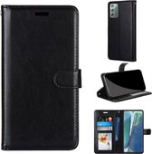 Voor Samsung Galaxy Note20 Pure Color Horizontale Flip PU lederen tas met houder & kaartsleuven & portemonnee & fotolijst (zwart)