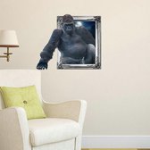 3D Gorilla verwijderbare Wall Art-stickers, afmeting: 67 x 58 x 0,3 cm