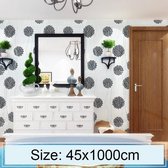 Zwarte Bloembal Creatieve 3D Steen Baksteen Decoratie Behangstickers Slaapkamer Woonkamer Muur Waterdicht Behangrol, Afmeting: 45 x 1000cm