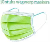 Wegwerp mondkapjes Appelgroen - set van 10 stuks