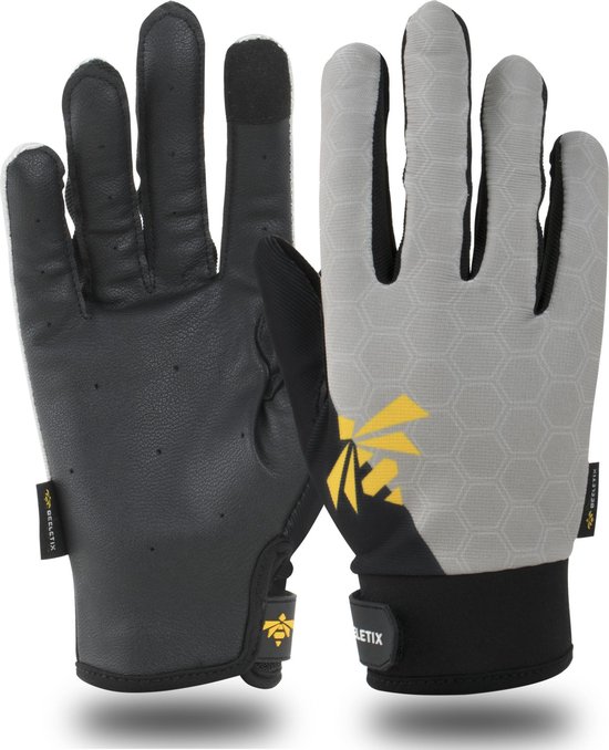 Beeletix Full Finger Sport & Fitness Handschoenen - Touchscreen Tip - CrossFit - Calisthenics - Krachttraining - Zwart/Grijs - Maat L