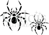 Chloïs Glittertattoo Sjabloon 5 Stuks - Spider - Duo Stencil - CH1604 - 5 stuks gelijke zelfklevende sjablonen in verpakking - Geschikt voor 10 Tattoos - Nep Tattoo - Geschikt voor