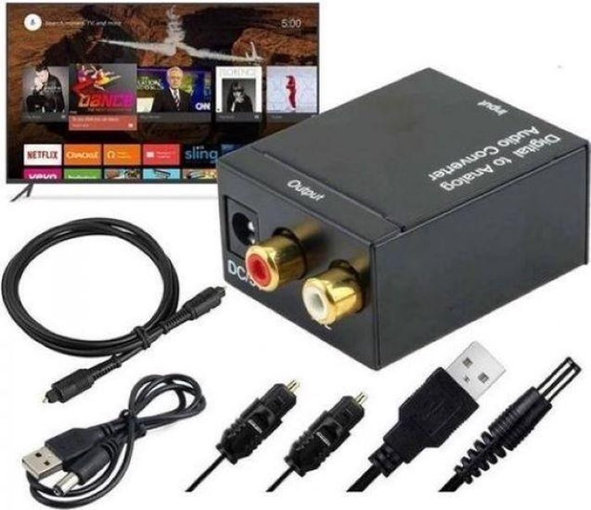 Digital Audio Converter (DAC) inclusief kabels Digitaal Naar Analoog
