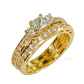 Engagement double ring 22k