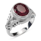 Heren Ring Zilver Patrick rood medium
