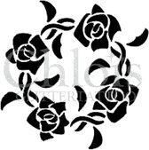 Chloïs Glittertattoo Sjabloon 5 Stuks - Rose Circle - CH3000 - 5 stuks gelijke zelfklevende sjablonen in verpakking - Geschikt voor 5 Tattoos - Nep Tattoo - Geschikt voor Glitter T