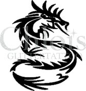 Chloïs Glittertattoo Sjabloon 5 Stuks - Feather Dragon - CH2505 - 5 stuks gelijke zelfklevende sjablonen in verpakking - Geschikt voor 5 Tattoos - Nep Tattoo - Geschikt voor Glitte