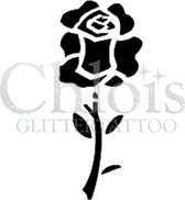 Chloïs Glittertattoo Sjabloon 5 Stuks - Rose Up - CH3019 - 5 stuks gelijke zelfklevende sjablonen in verpakking - Geschikt voor 5 Tattoos - Nep Tattoo - Geschikt voor Glitter Tatto