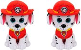 Ty Paw Patrol knuffel  2x zachte knuffels Marshall 15 cm - Kinder poppen speelgoed hondjes Nickelodeon
