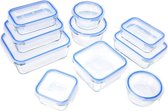 Glazen schaal voor voedsel, met deksel, 10-delige set glazen voedselopslagcontainers  - Vershouddoosen voor keuken