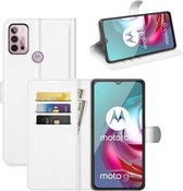 Motorola Moto G30 / G20 / G10 hoesje - MobyDefend Kunstleren Wallet Book Case - Wit - GSM Hoesje - Telefoonhoesje Geschikt Voor: Motorola Moto G30 / Moto G20 / Moto G10