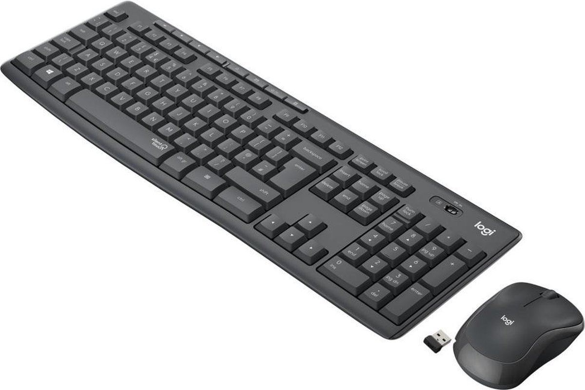 Logitech MK295 Silent Draadloze Toetsenbord en Muis Zwart QWERTY