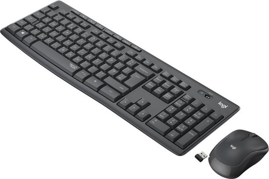 Logitech MK295 Silent - Draadloze Muis en Toetsenbord - QWERTY ISO - Zwart