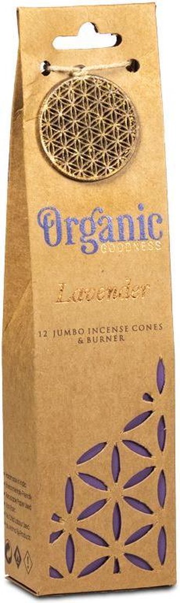 Organic Goodness Lavendel Wierookkegels + Houder