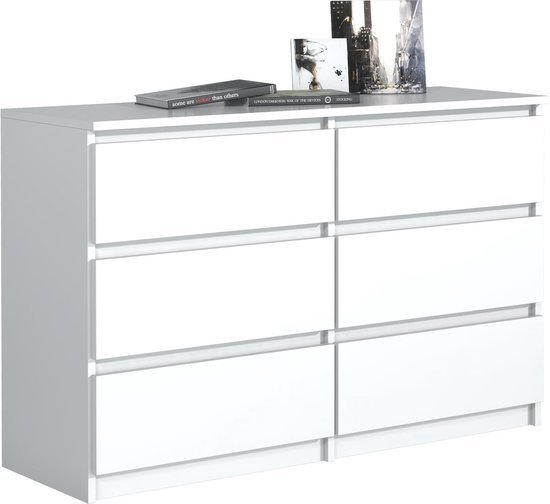 Pro-meubels - Ladekast Stamford - 120cm - 6 lades - Wit - Commode