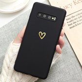 Zwart Samsung Hoesje Met Hartje - Samsung Galaxy S10