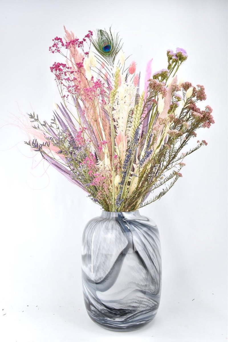 Droogbloemen - boeket 80cm - Pastel