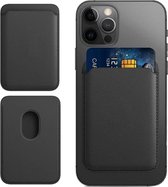 Case2go - Wallet Case Pasjes Houder geschikt voor iPhones en Apple magnetische Ring & oplaadfunctie - Magnetische Kaarthouder - Zwart