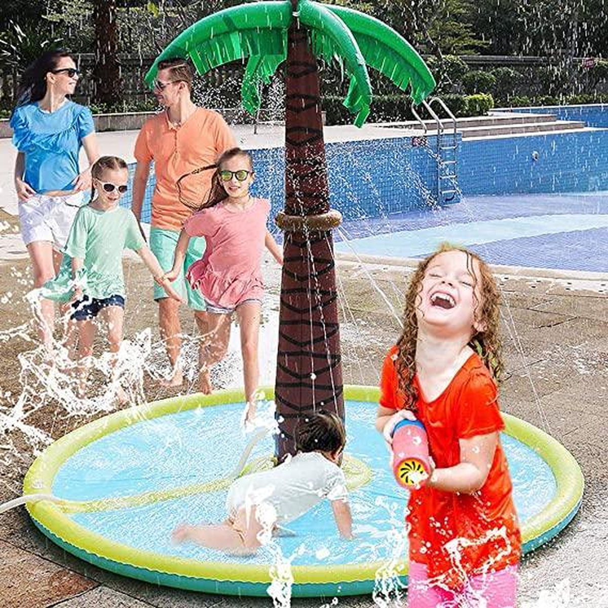 Tapis de jeu aquatique gonflable pour enfants 100/170 cm, pour l'extérieur, la pelouse et la plage, avec lettres, pour jeux d'eau et pulvérisation, coussin de plage 26 Tapis de jeu aquatique gonflable pour enfants 100/170 cm, pour l'extérieur, la pelouse et la plage, avec lettres, pour jeux d'eau et pulvérisation, coussin de plage 26