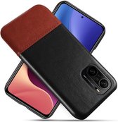 Xiaomi Poco F3 / Mi 11i Hoesje Kunstleer Back Cover Zwart/Bruin