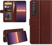 Sony Xperia 1 III hoesje - MobyDefend Wallet Book Case (Sluiting Achterkant) - Bruin - GSM Hoesje - Telefoonhoesje Geschikt Voor: Sony Xperia 1 III