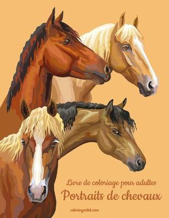 Portraits de Chevaux- Livre de coloriage pour adultes Portraits de chevaux