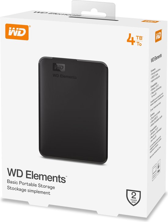 Western Digital Elements Portable - Externe Harde Schijf - 4 TB - Western Digital
