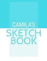 Camila's Sketchbook: Personalized blue sketchbook with name