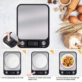 Digitale keukenweegschaal - keukenaccessoires - zwarte compacte CX series - gram/oz/lb/tl/kg/water: ml/ melk: ml - kitchen electronic scale