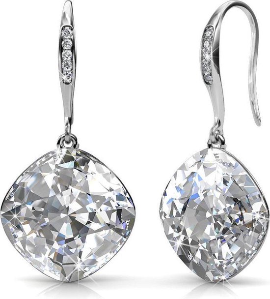 Shoplace ® Oorbellen dames met Swarovski kristallen - 18K Witgoud verguld -  Zilveren... | bol.com