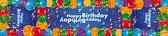 Tafelloper 'Happy Birthday' groot - 200x44 cm - ballonnen