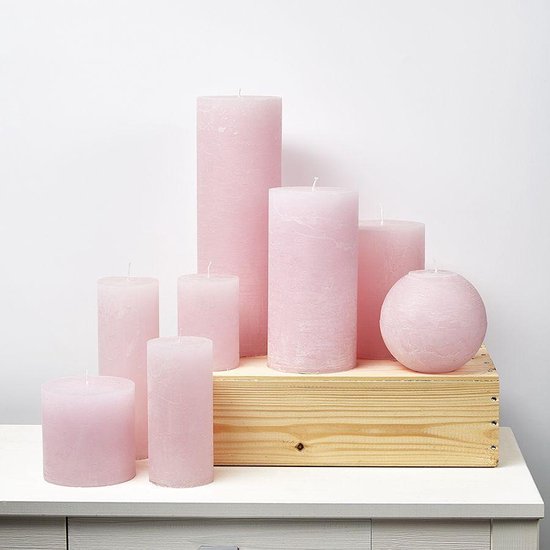 Bougie boule Cactula super fun et tendance 12 cm Rose clair XL heures de combustion 110