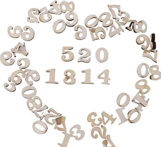 lexicon Springplank afschaffen Winkrs - Kleine houten cijfers - mix van 200 stuks getallen van 1,5 cm -  voor... | bol.com