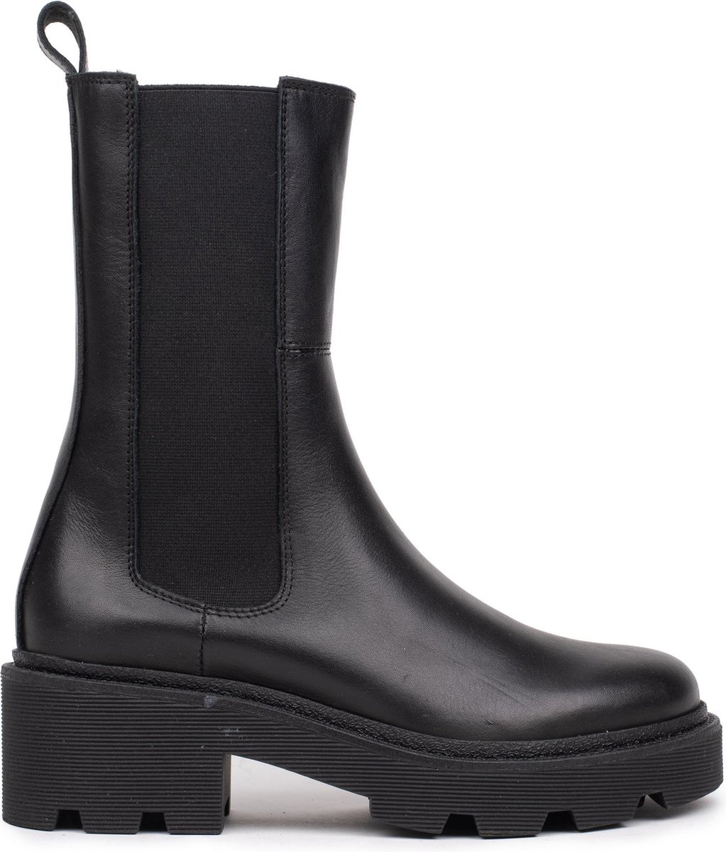 Hinson sobra hoge chelsea boots dames zwart leer