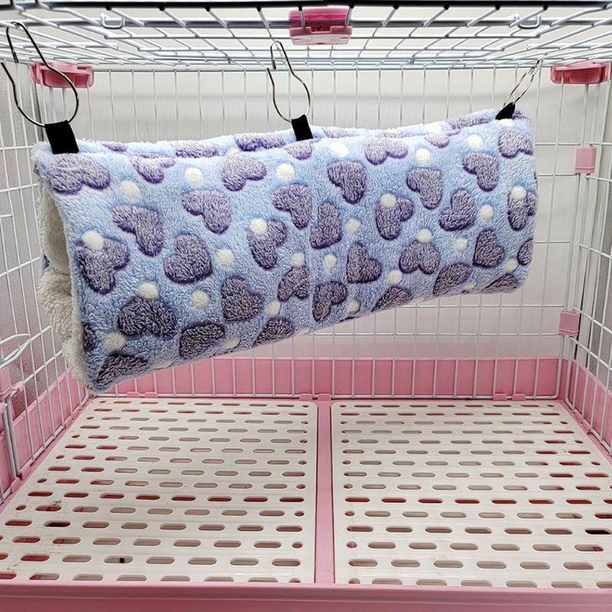 Knaagdieren Tunnel Plushe XL - Hartjes - Paars - 50 x 18,5 cm