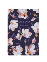 Brepols Agenda 2022 - Delta - Flo en Fleur hard cover - 8,1 x 12 cm - Paars