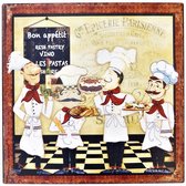 2D metalen wandbord "Bon Appetit" 30x30cm