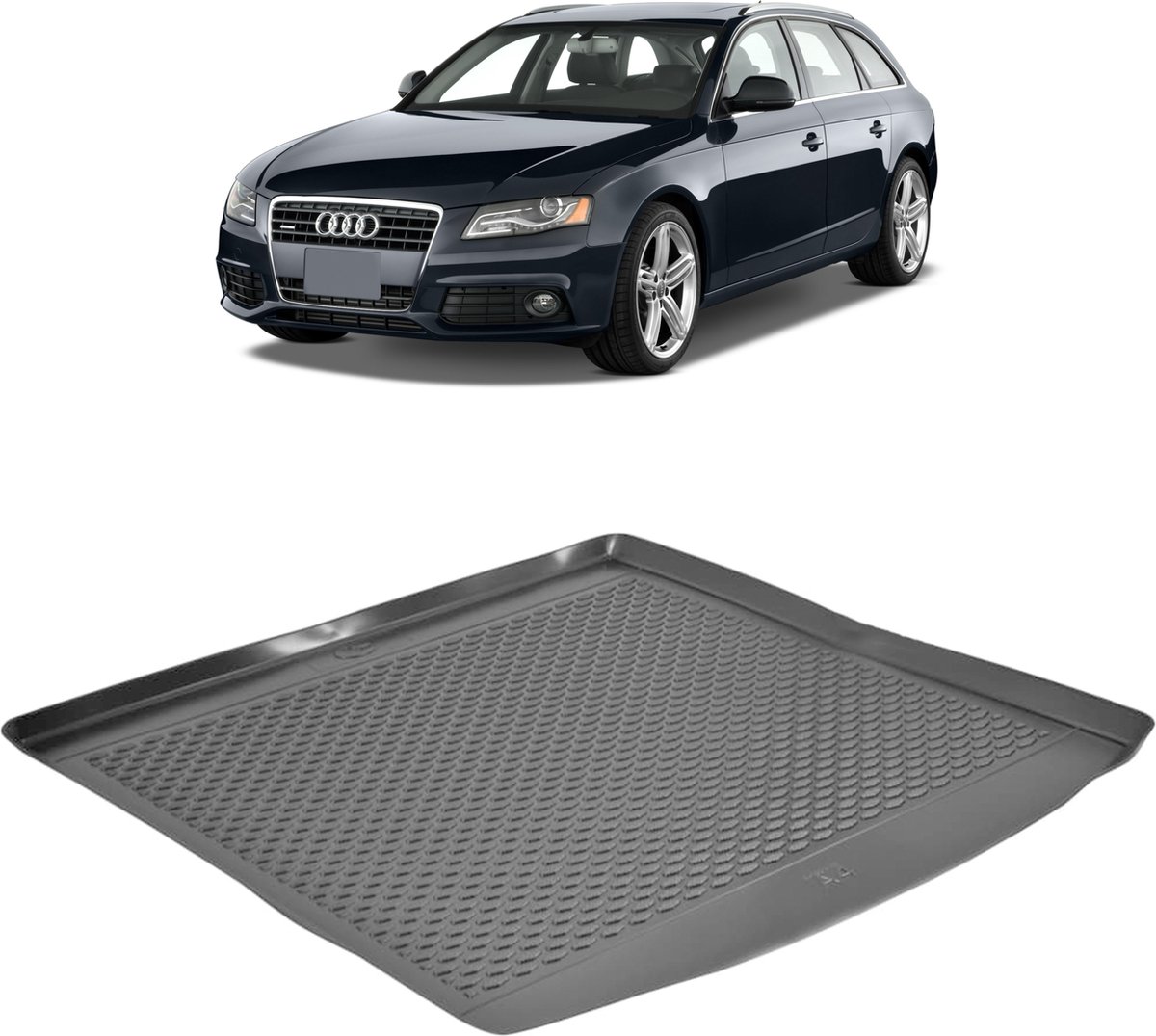 Kofferbakmat - kofferbakschaal op maat voor Audi A4 Avant - zwart - hoogwaardig kunststof - waterbestendig - gemakkelijk te reinigen en afspoelbaar